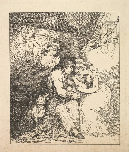 A Sailor's Family by Thomas Rowlandson, print, 1787