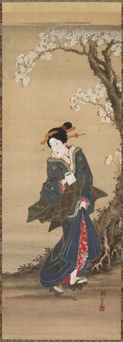 Courtesan by Ikeda Eisen, painting, 1810-1848