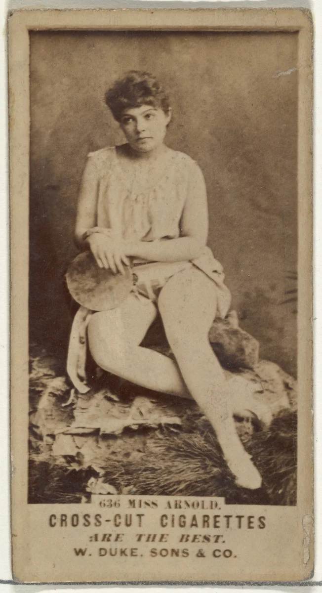 Card Number 636, Miss Arnold, from the Actors and Actresses series (N145-3) issued by Duke Sons & Co. to promote Cross Cut Cigarettes by W. Duke, Sons & Co., photograph, 1880-1889