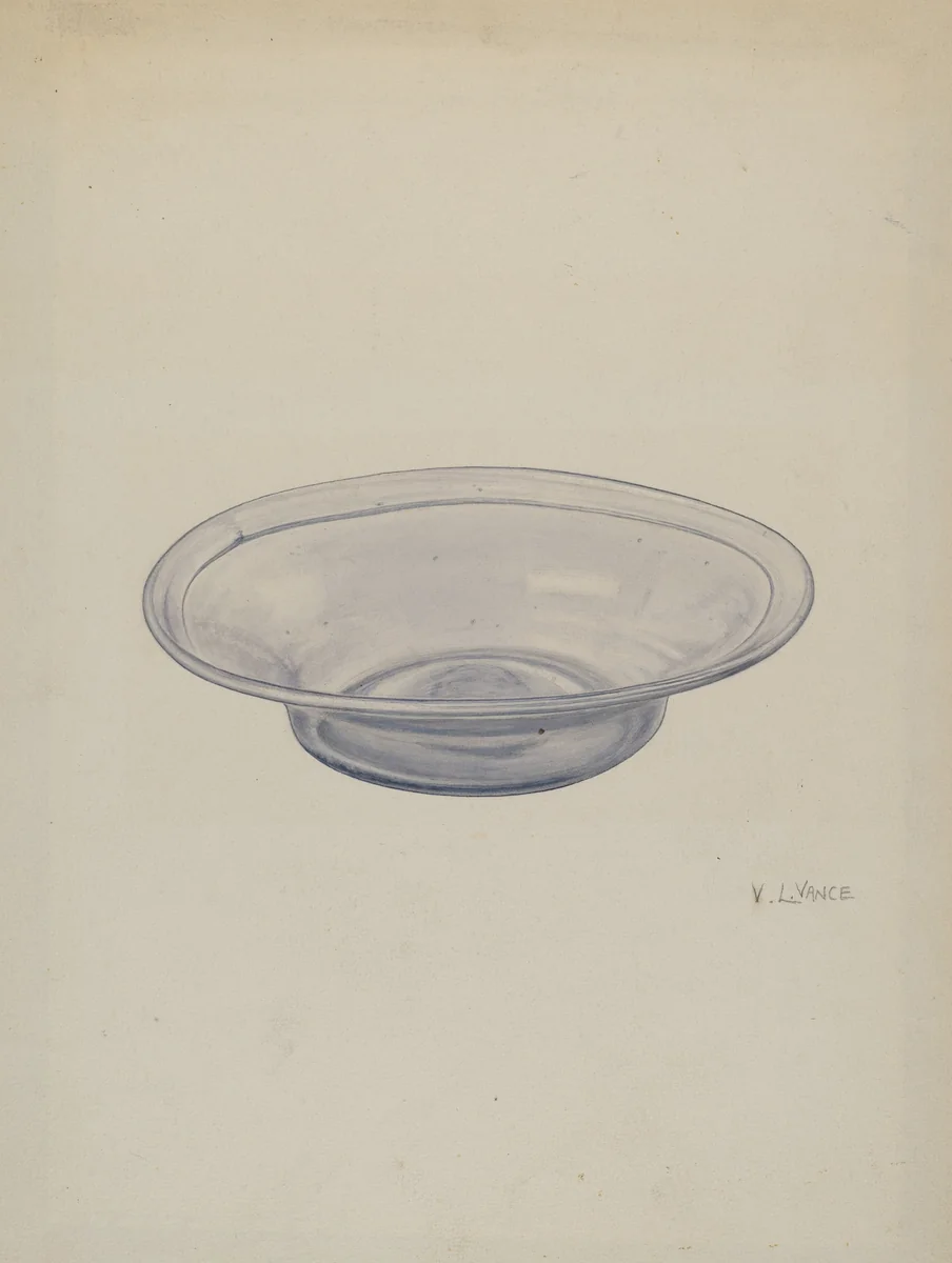 Glass Sauce Dish by V.L. Vance, index of american design, 1940