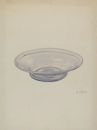 Glass Sauce Dish by V.L. Vance, index of american design, 1940