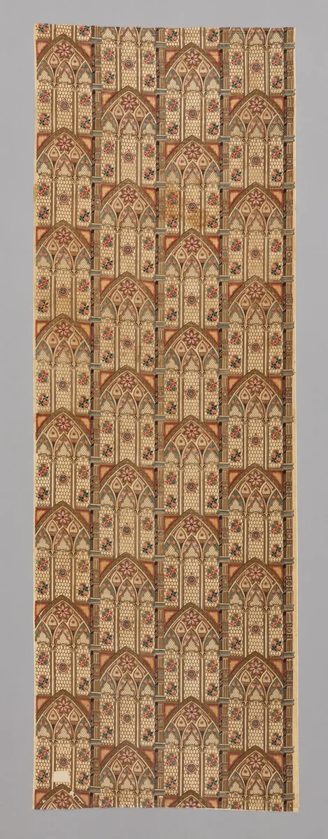 Gothic Arches (Furnishing Fabric) by England, textile, 1830-1840