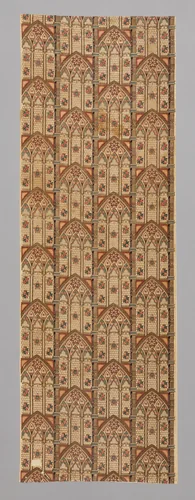 Gothic Arches (Furnishing Fabric) by England, textile, 1830-1840
