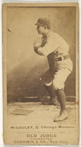 McCauley, Catcher, Chicago, from the Old Judge series (N172) for Old Judge Cigarettes by Goodwin & Company, photograph, 1888