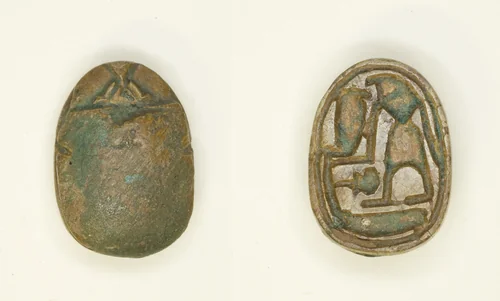 Scarab: Falcon-Headed Deity with Cobra by Egyptian, other, -1650--1186