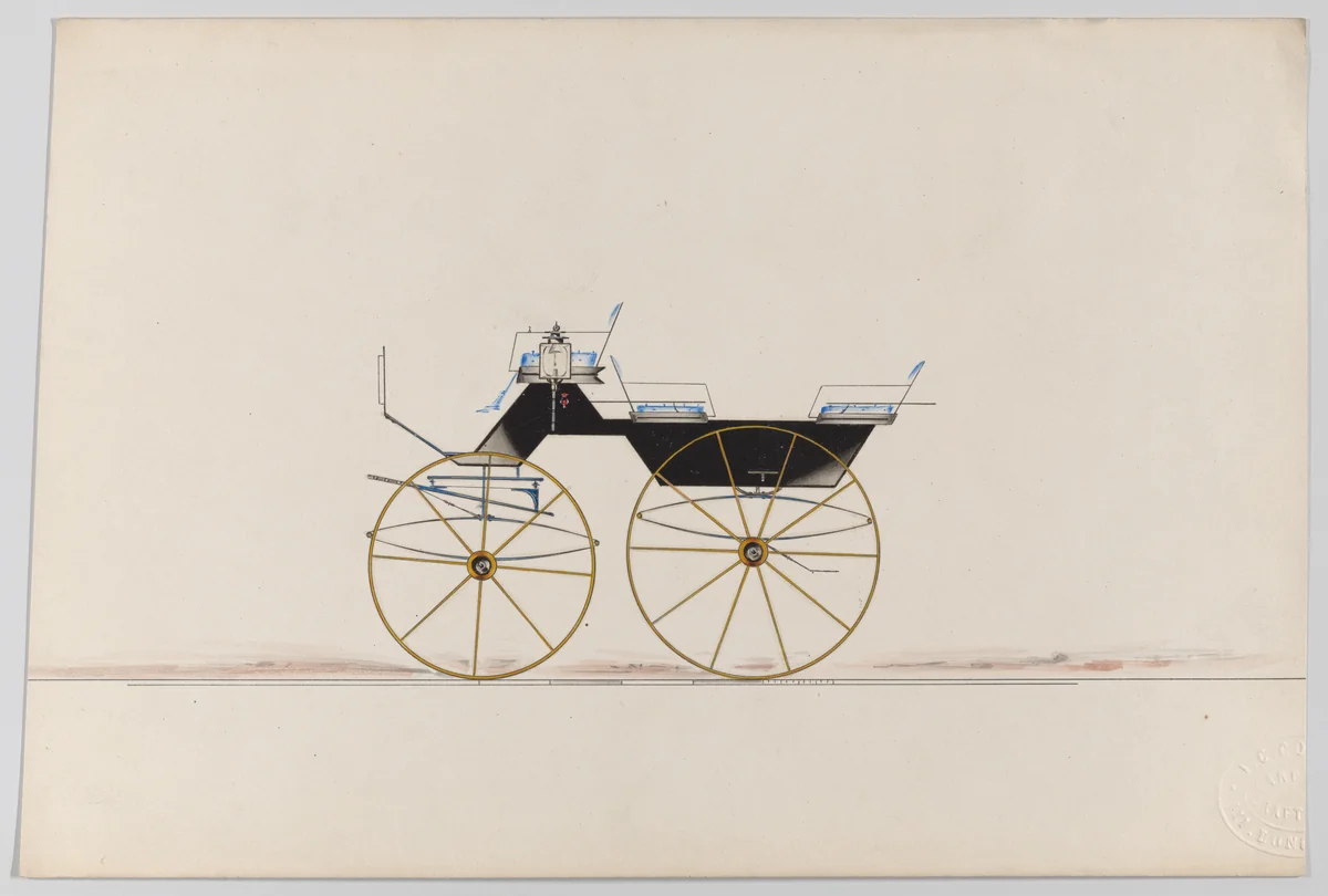 Design for Vis-à-vis (unnumbered) by Brewster & Co., drawing, 1865-1875
