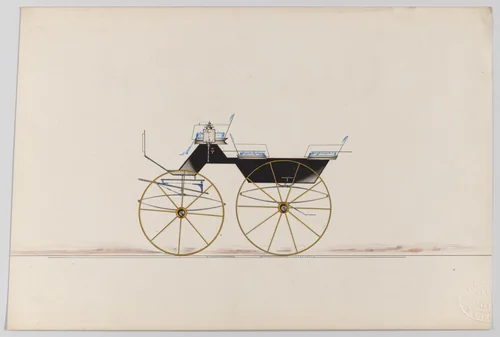 Design for Vis-à-vis (unnumbered) by Brewster & Co., drawing, 1865-1875