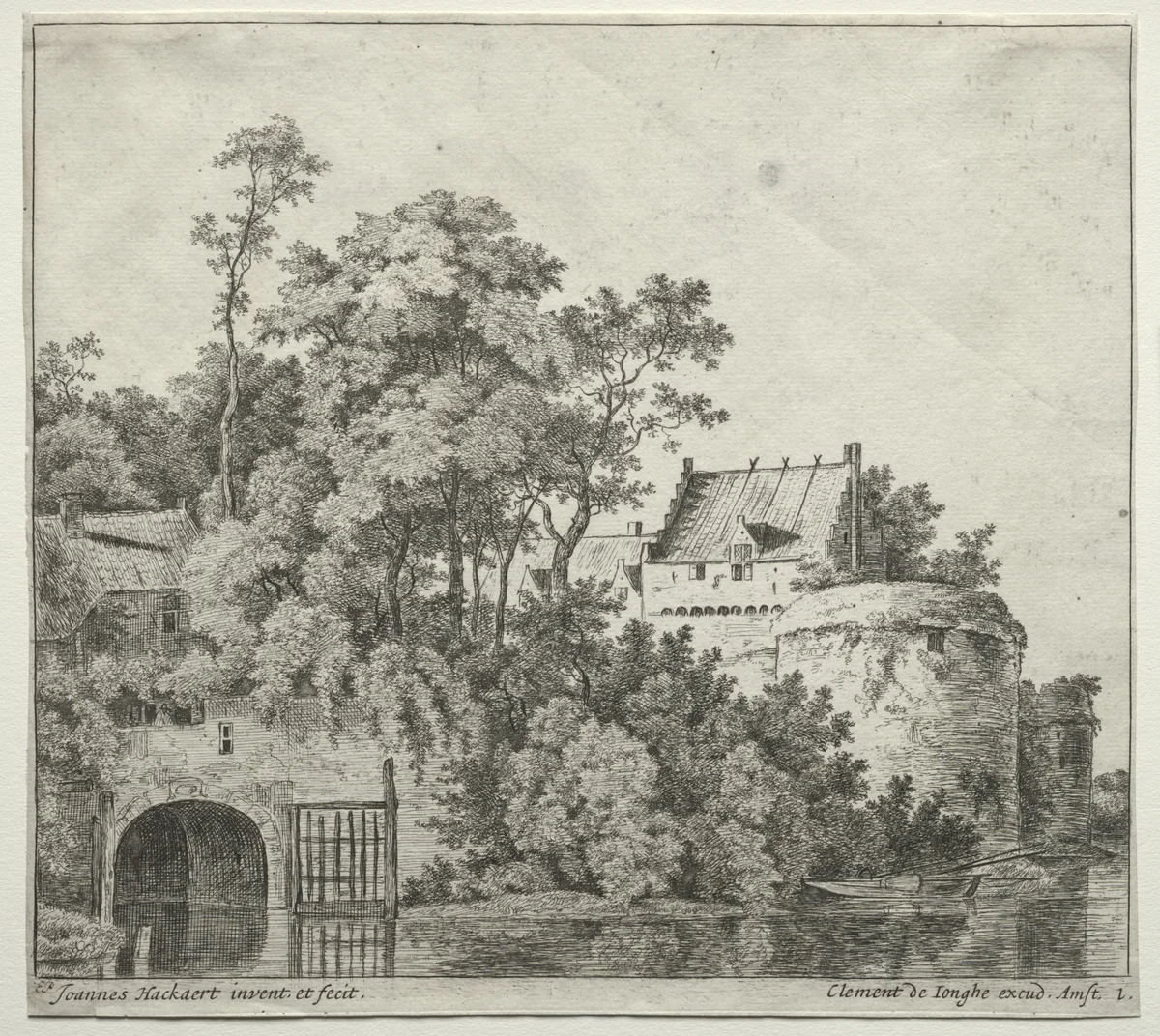 Bourges: The Gate to the City of Gorcum by Jan Hackaert, print