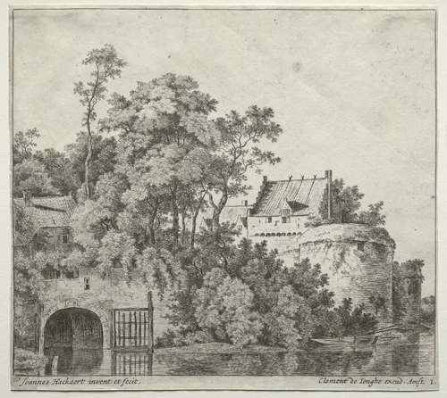 Bourges: The Gate to the City of Gorcum by Jan Hackaert, print