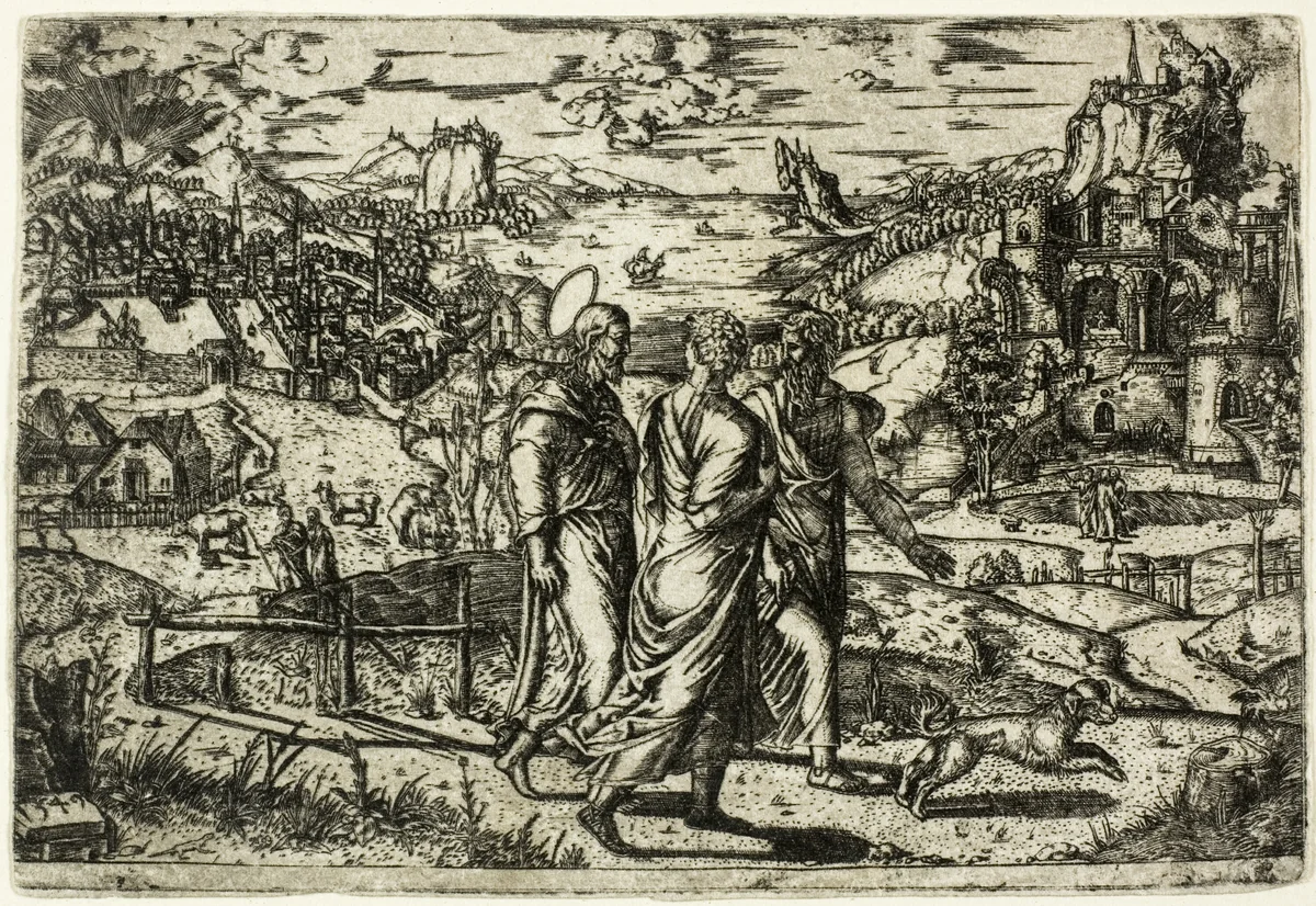 Journey to Emmaus by Unknown Artist, print, 1549