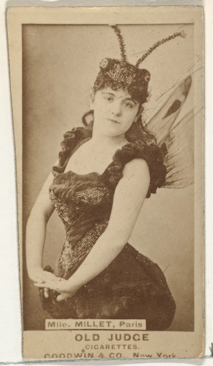 Mlle. Millet, from the Actors and Actresses series (N171) for Old Judge Cigarettes by Goodwin & Company, photograph, 1886-1890