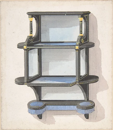 Design for Hanging Shelves by anonymous, drawing, 1840-1899