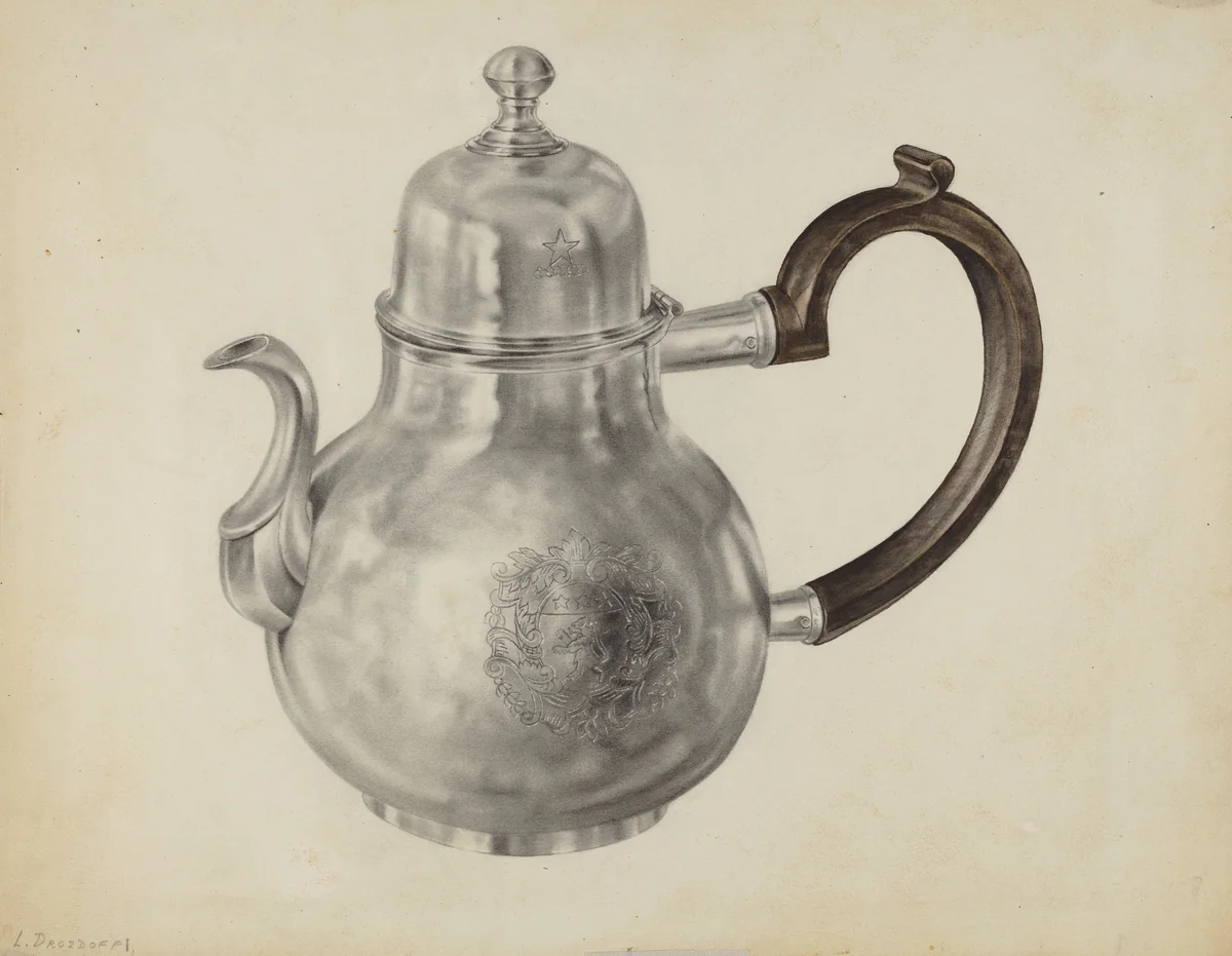 Silver Teapot by Leo Drozdoff, index of american design, 1938