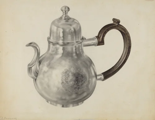 Silver Teapot by Leo Drozdoff, index of american design, 1938