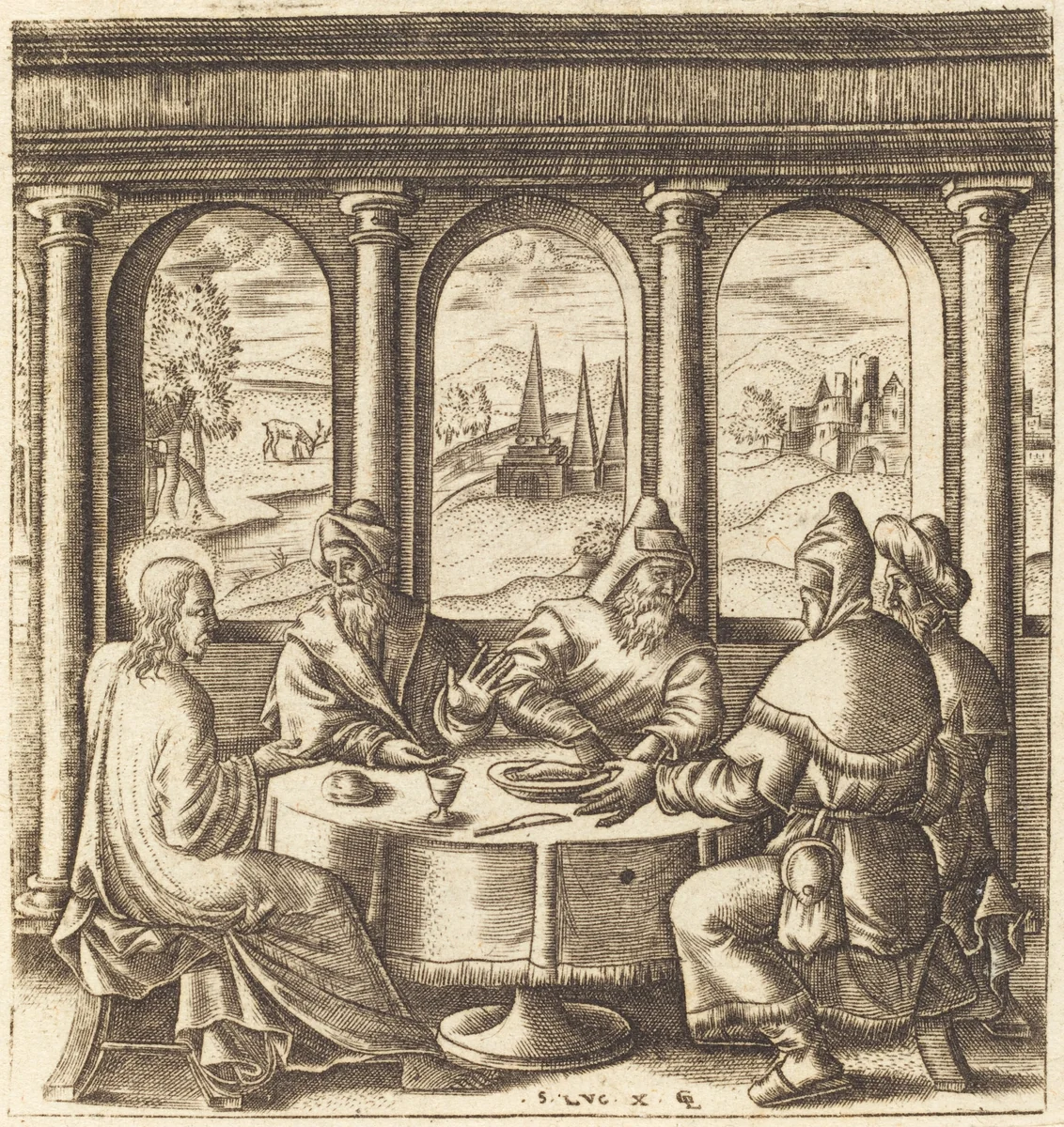 Christ Teaching by Léonard Gaultier, print, 1576-1580