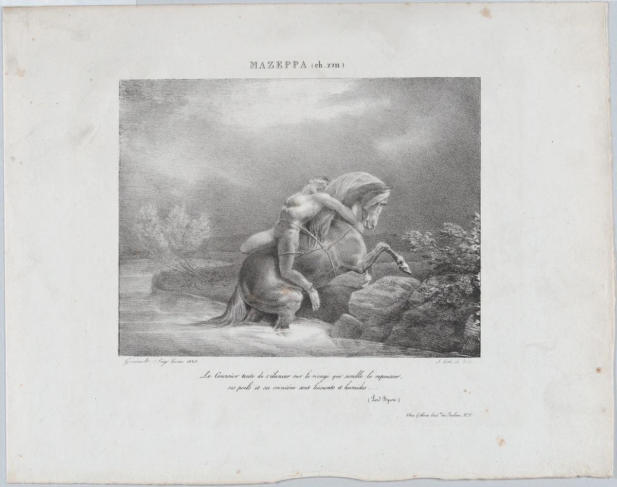 Mazeppa by Théodore Gericault, print, 1823