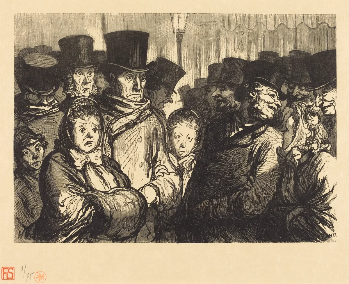 Boulevard du Temple a minuit by Charles Maurand; Honoré Daumier, portfolio, 1862