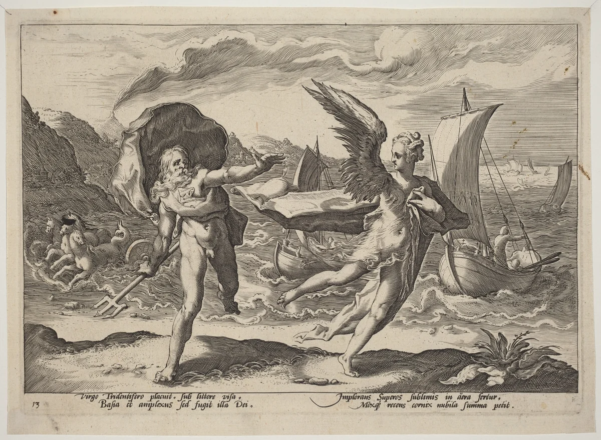 Coronis Changed into a Crow by Hendrick Goltzius, print, 1589