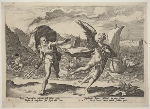 Coronis Changed into a Crow by Hendrick Goltzius, print, 1589