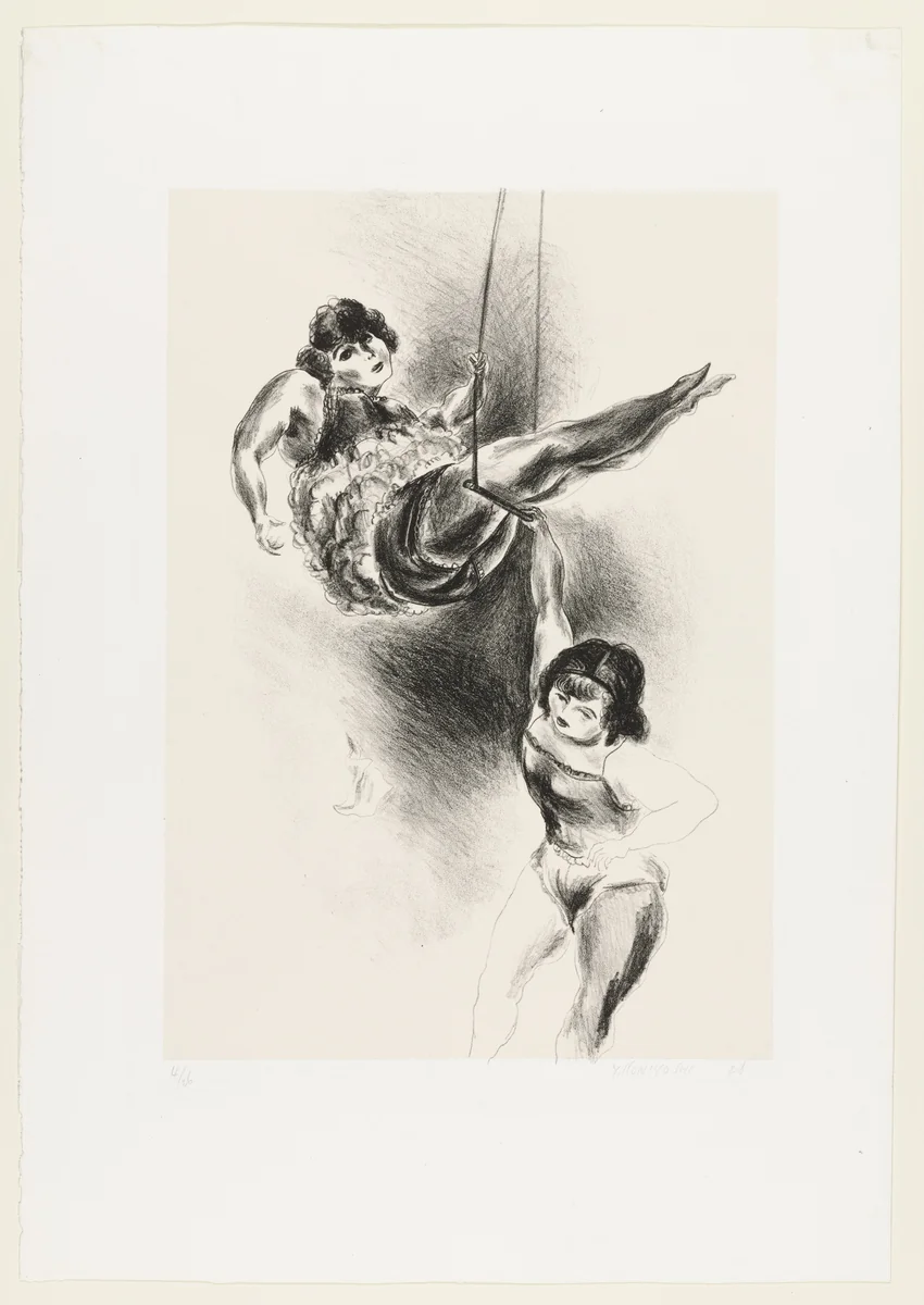 Two Acrobats by Yasuo Kuniyoshi, print, 1928