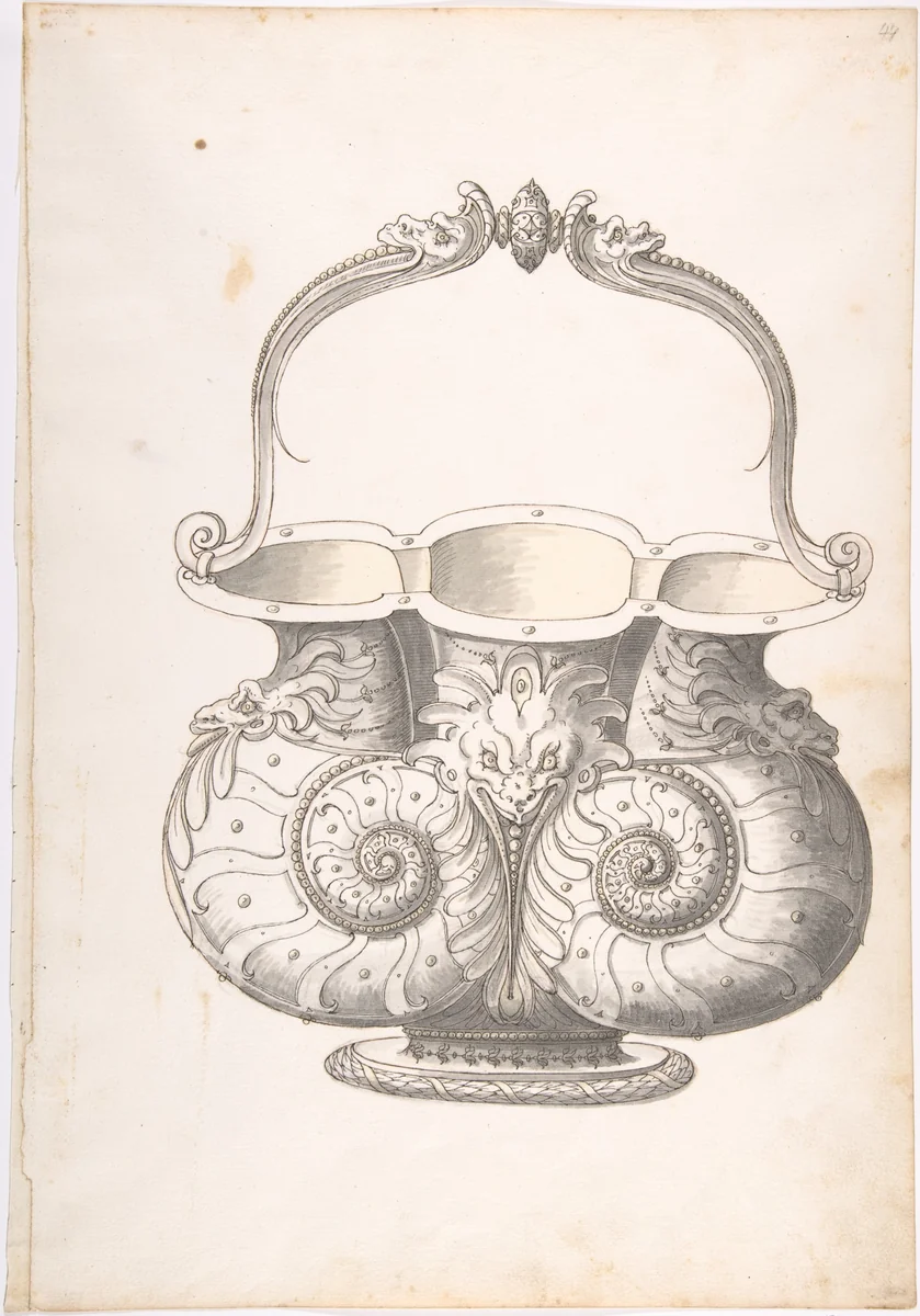 Design for a Bucket by Erasmus Hornick, drawing, 1496-1583