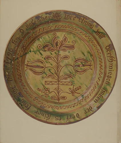 Pa. German Dish by William Antrim, index of american design, 1936