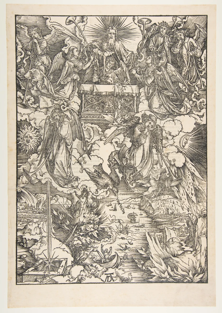 The Seven Angels with the Trumpet, from "The Apocalypse" by Albrecht Dürer, print, 1498