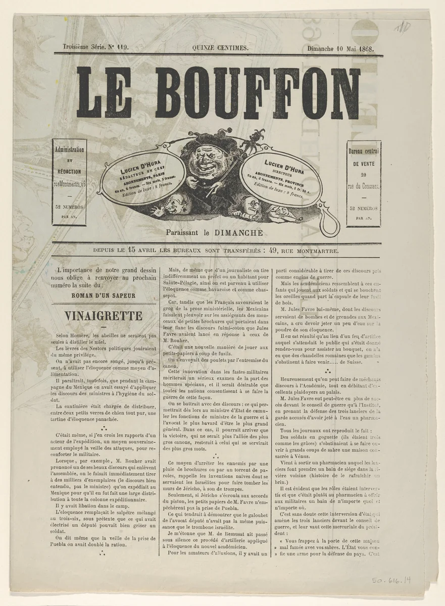 Le Bouffon - Le Salon de 1868 by Edward Ancourt, print, 1868