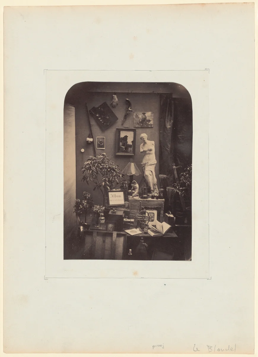Décor d'atelier, nature morte by Alphonse Le Blondel, photograph, 1855