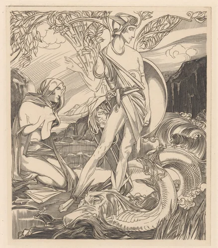 Perseus en Andromeda by Johannes Josephus Aarts, print, 1881-1934