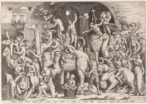 The Indian Triumph of Bacchus by anonymous, print, 1540-1560