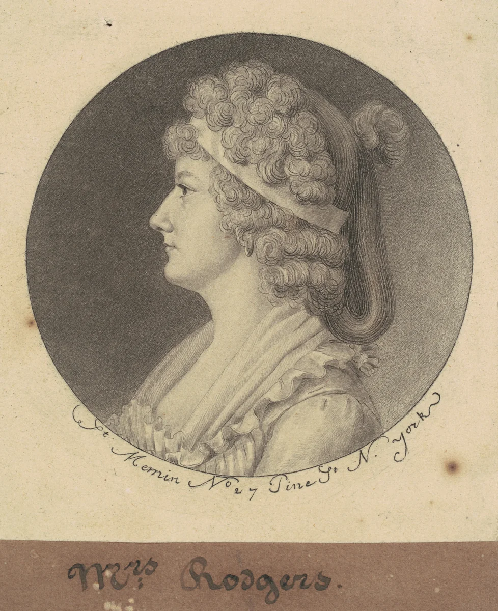 Sarah Elizabeth Rogers by Charles B. J. Févret de Saint-Mémin, print, 1797-1798
