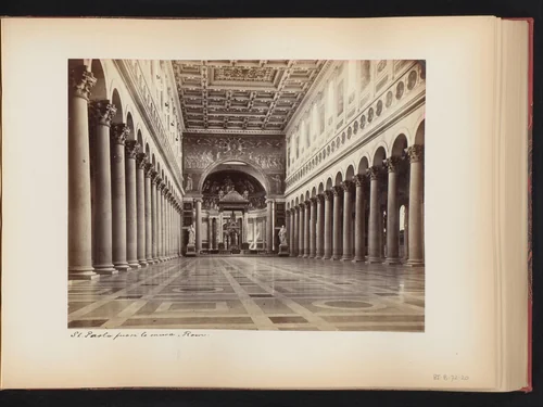 Interieur van de Sint Paulus buiten de Muren te Rome, Italië by anonymous, book, 1870-1890