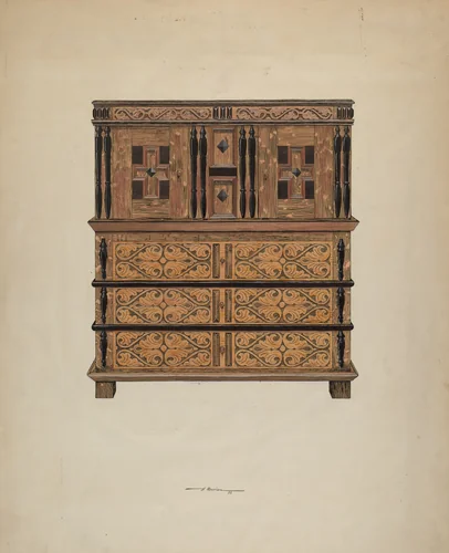Cupboard with Drawers by Harold Merriam, index of american design, 1936