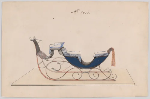 Sleigh, no. 3413 by Brewster & Co., drawing, 1878