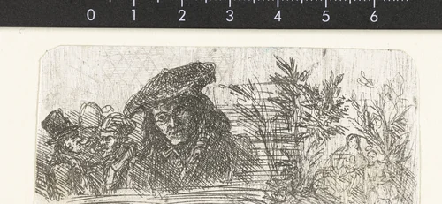 Blad met studies van hoofden en rust op de vlucht naar Egypte by Rodolphe Bresdin, print, 1844-1849