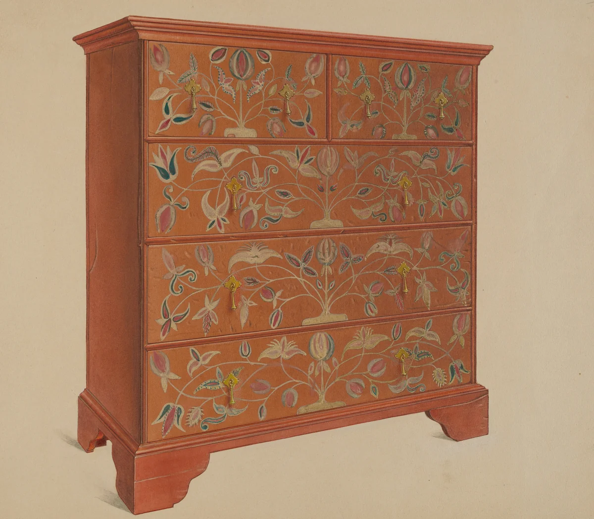Painted Chest by Martin Partyka, index of american design, 1937