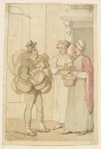 The Basket Seller by Thomas Rowlandson, painting, 1776-1827