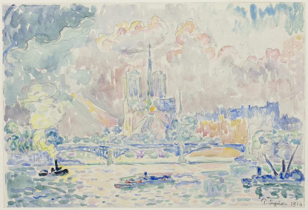 Notre Dame by Paul Signac, painting, 1910