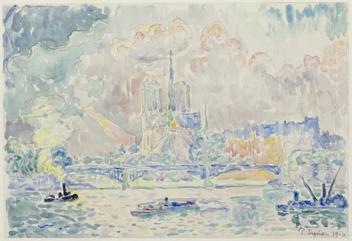 Notre Dame by Paul Signac, painting, 1910