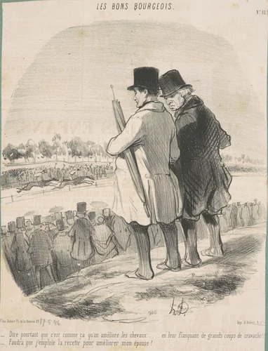 Dire ... que c'st comme ça qu'on améliore les chevaux ... by Honoré Daumier, print, 1846
