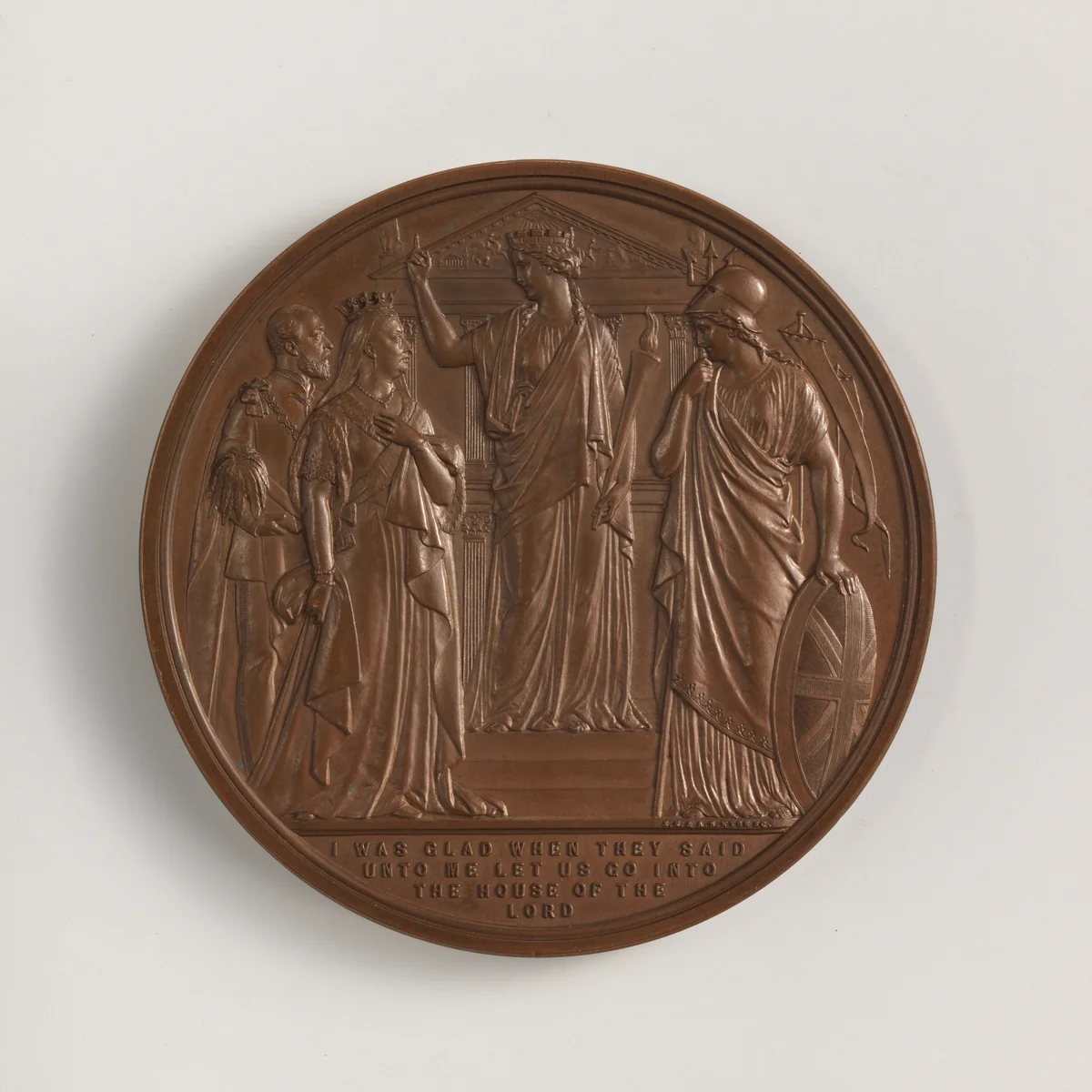 Service of Thanksgiving for Recovery of Prince of Wales medal by Joseph Shepherd Wyon, metalwork, 1872