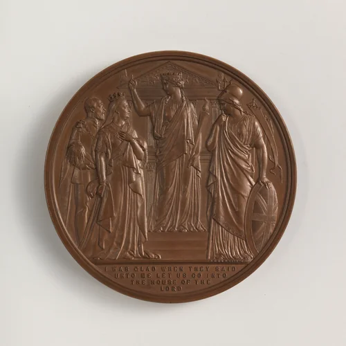 Service of Thanksgiving for Recovery of Prince of Wales medal by Joseph Shepherd Wyon, metalwork, 1872