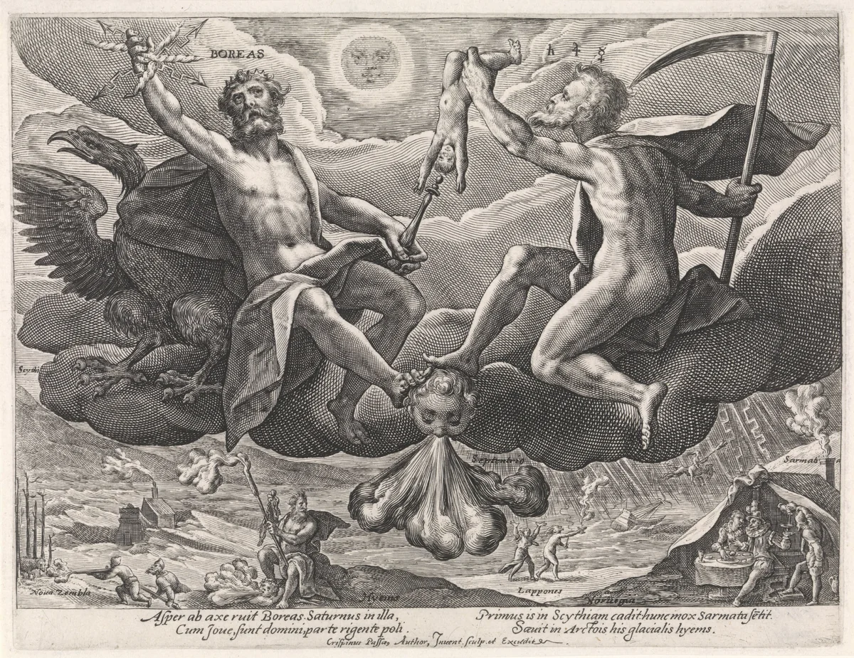 Noordenwind by Unknown, print, 1589-1611