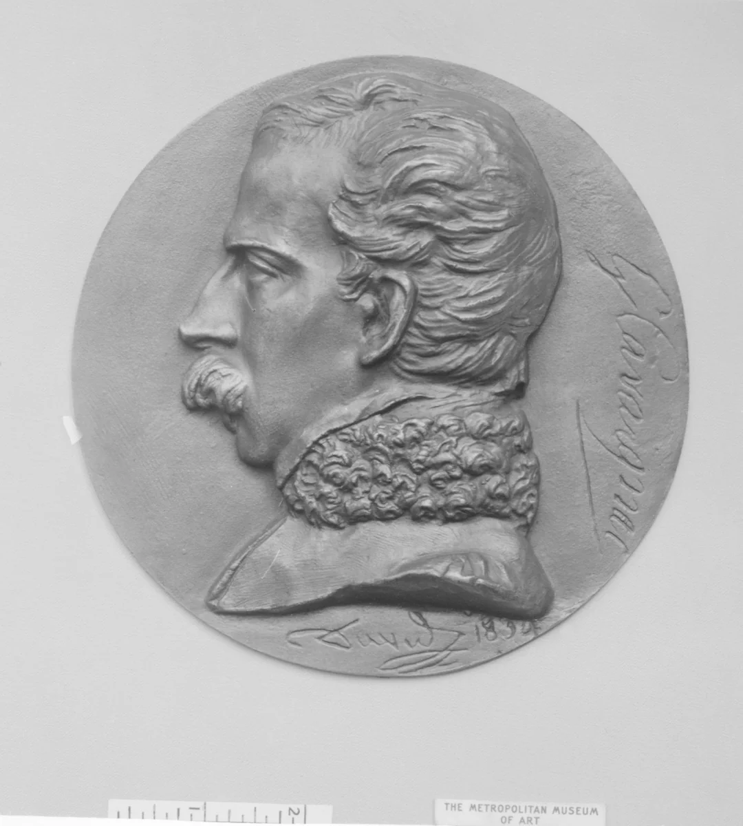 Godefroid Cavaignac (1798–1845), French republican editor and politician by Pierre-Jean David d'Angers, metalwork, 1834