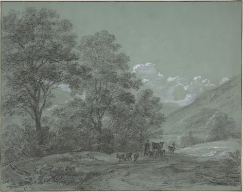 Landscape near Ruhpolding by Cantius Dillis, drawing, 1799-1856