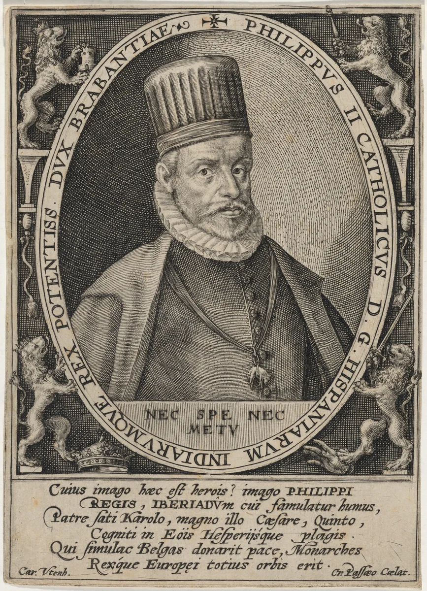 Philip II, King of Spain by Crispijn van de Passe I, print, 1598