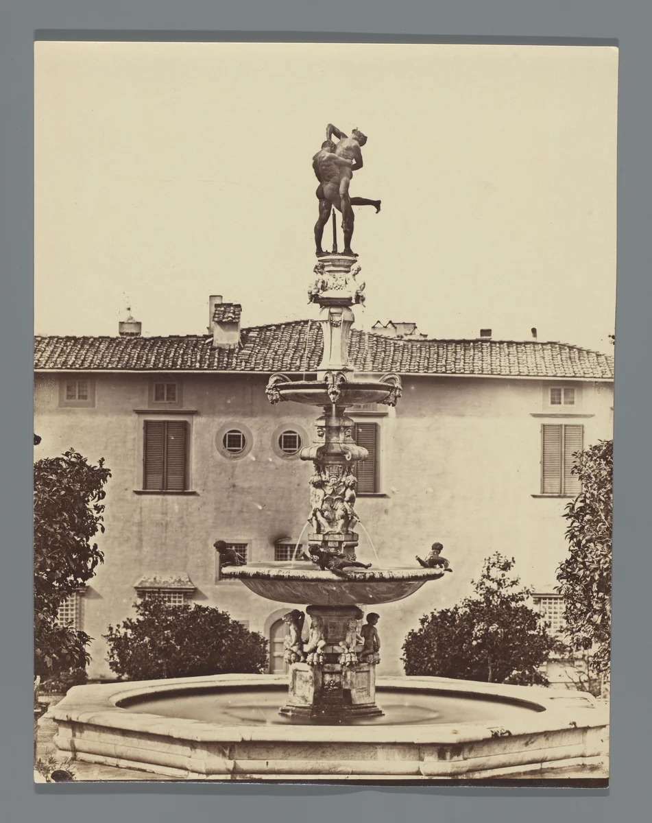 Fontein met Hercules en Bacchus by anonymous, photograph, 1851-1890