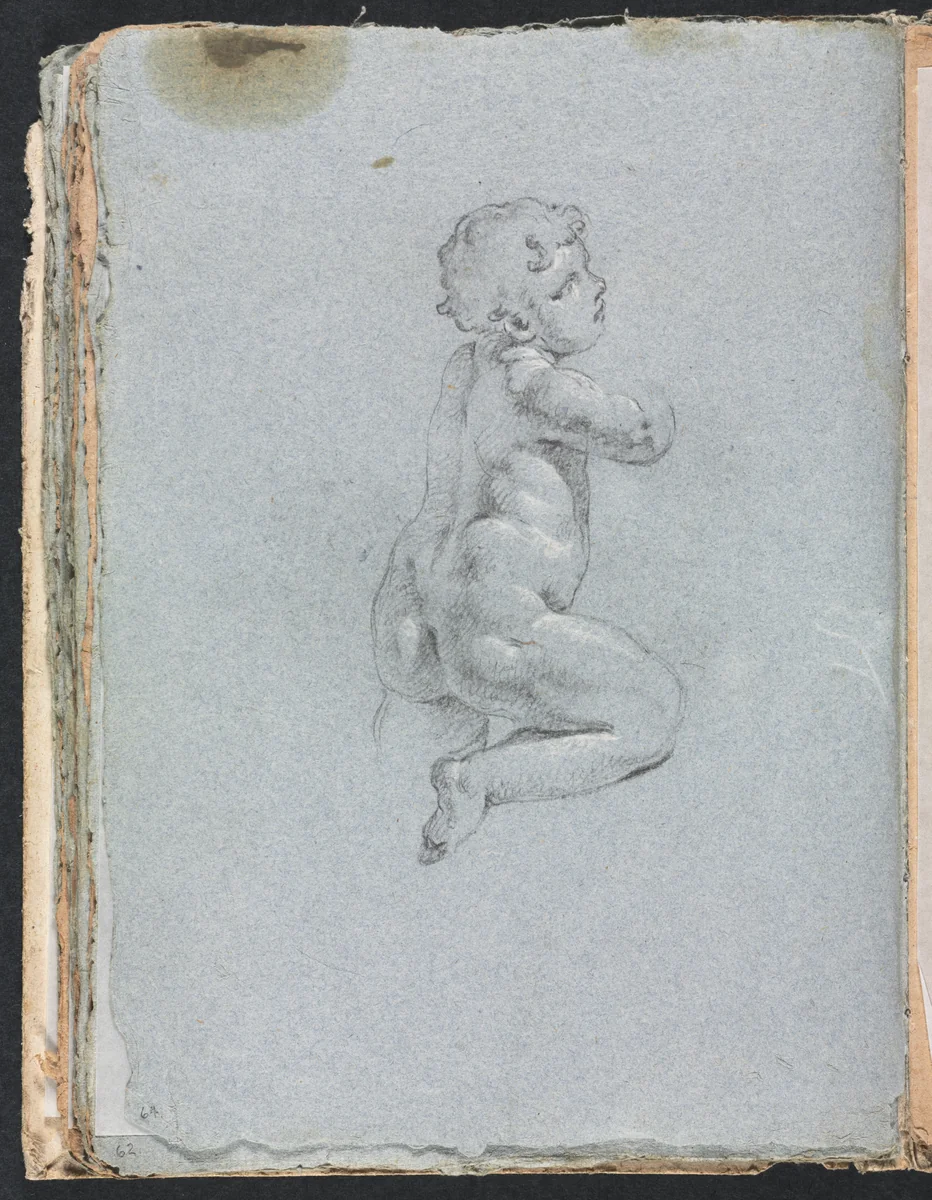 Verona Sketchbook: Putto in profile (page 64) by Francesco Lorenzi, book, 1760