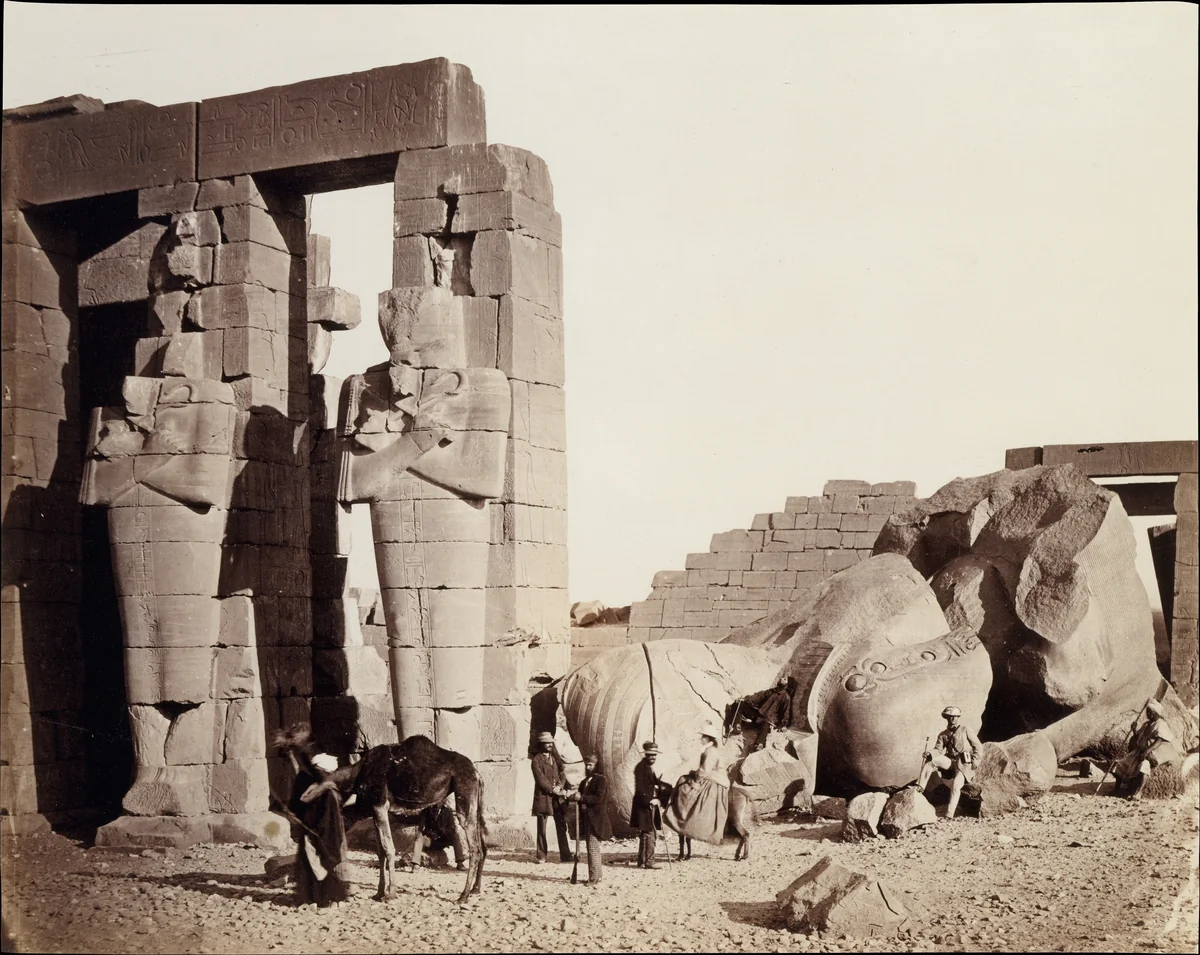 The Rameseum of El-Kurneh, Thebes by Francis Frith, photograph, 1857